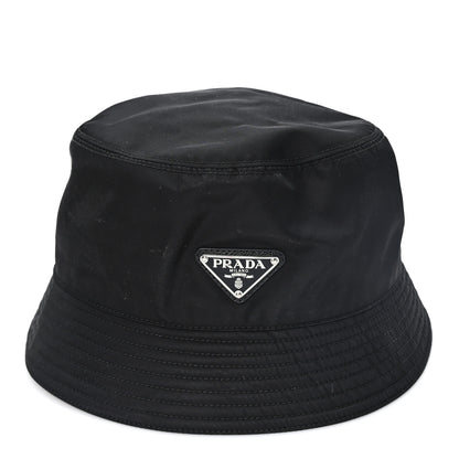 Prada Re-Nylon Metal Triangle Logo Womens Bucket Hat XXL Black 3 of 10