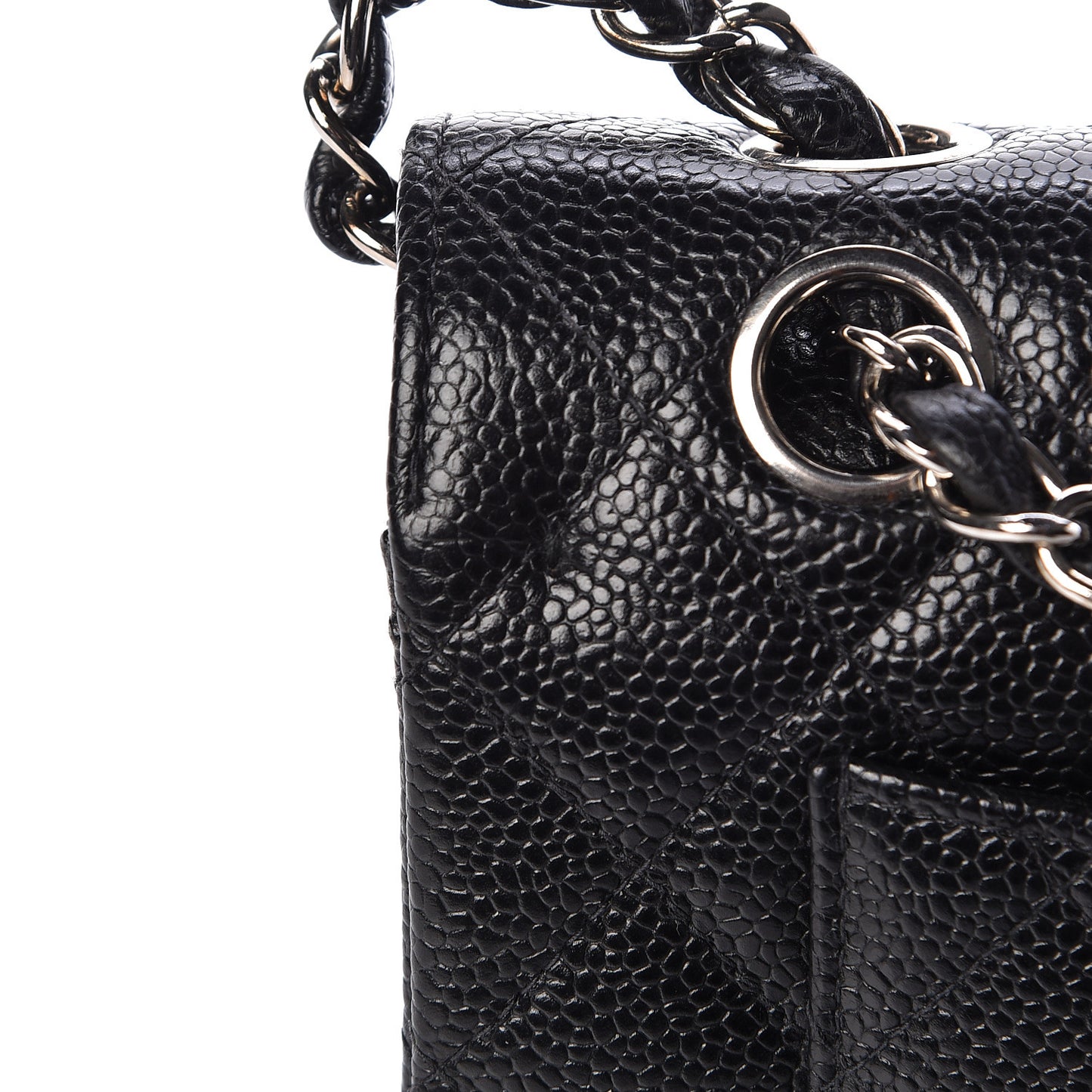 Caviar Quilted Small Double Flap Black