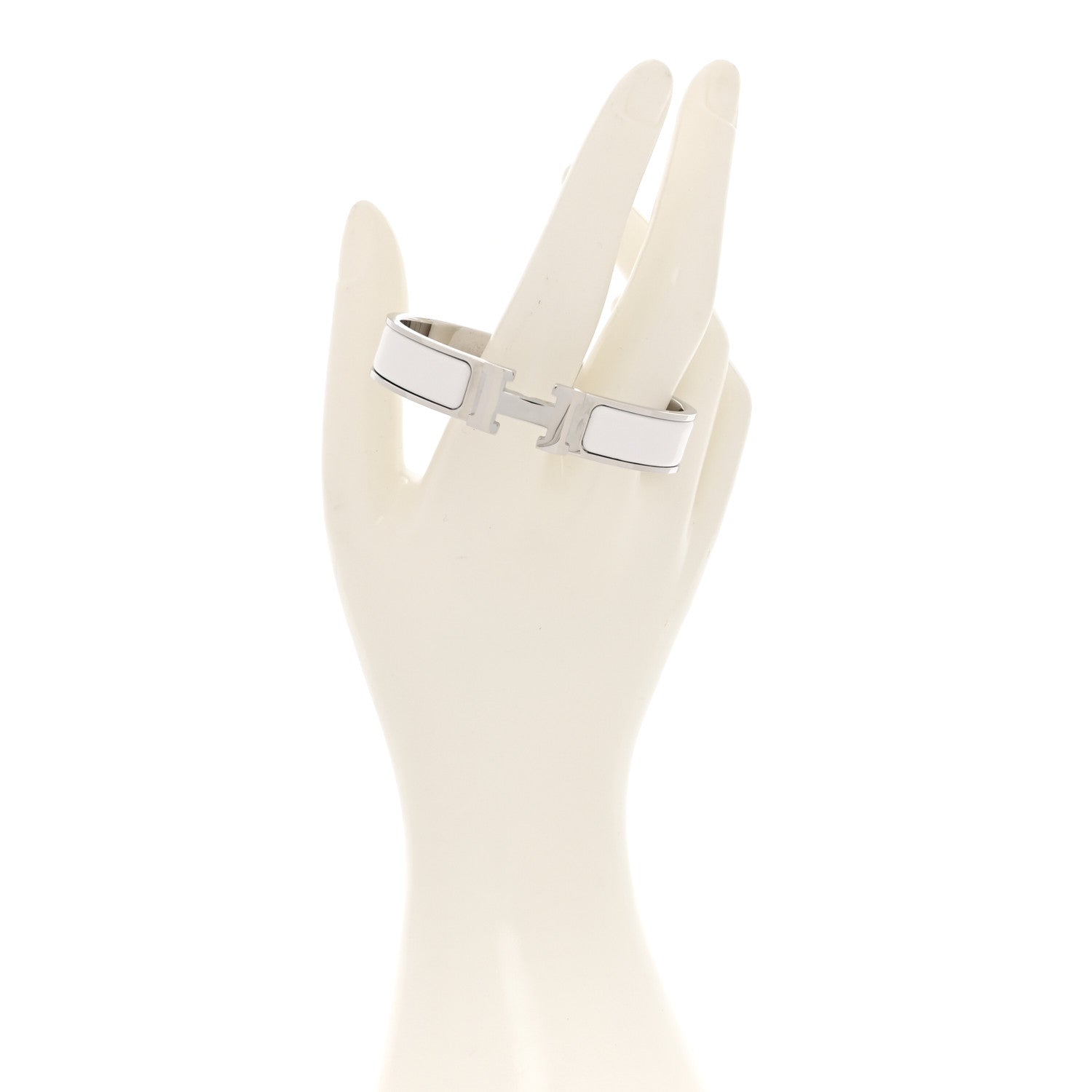 Hermes Enamel Narrow Clic Clac H Bracelet PM White 2 of 5