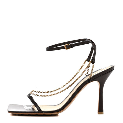 Bottega Veneta Lambskin Stretch Chain Strap 90mm Sandals 40.5 Ebony 1 of 7