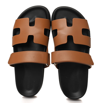 Hermes Calfskin Womens Chypre Sandals 38 Naturel 2 of 10