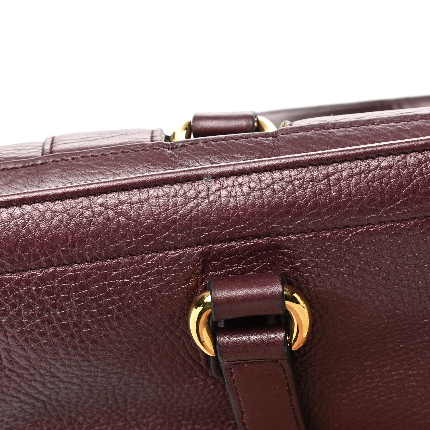 Gucci Metallic Pebbled Calfskin Medium 1973 Top Handle Satchel Burgundy 17 of 18