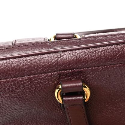 Gucci Metallic Pebbled Calfskin Medium 1973 Top Handle Satchel Burgundy 17 of 18