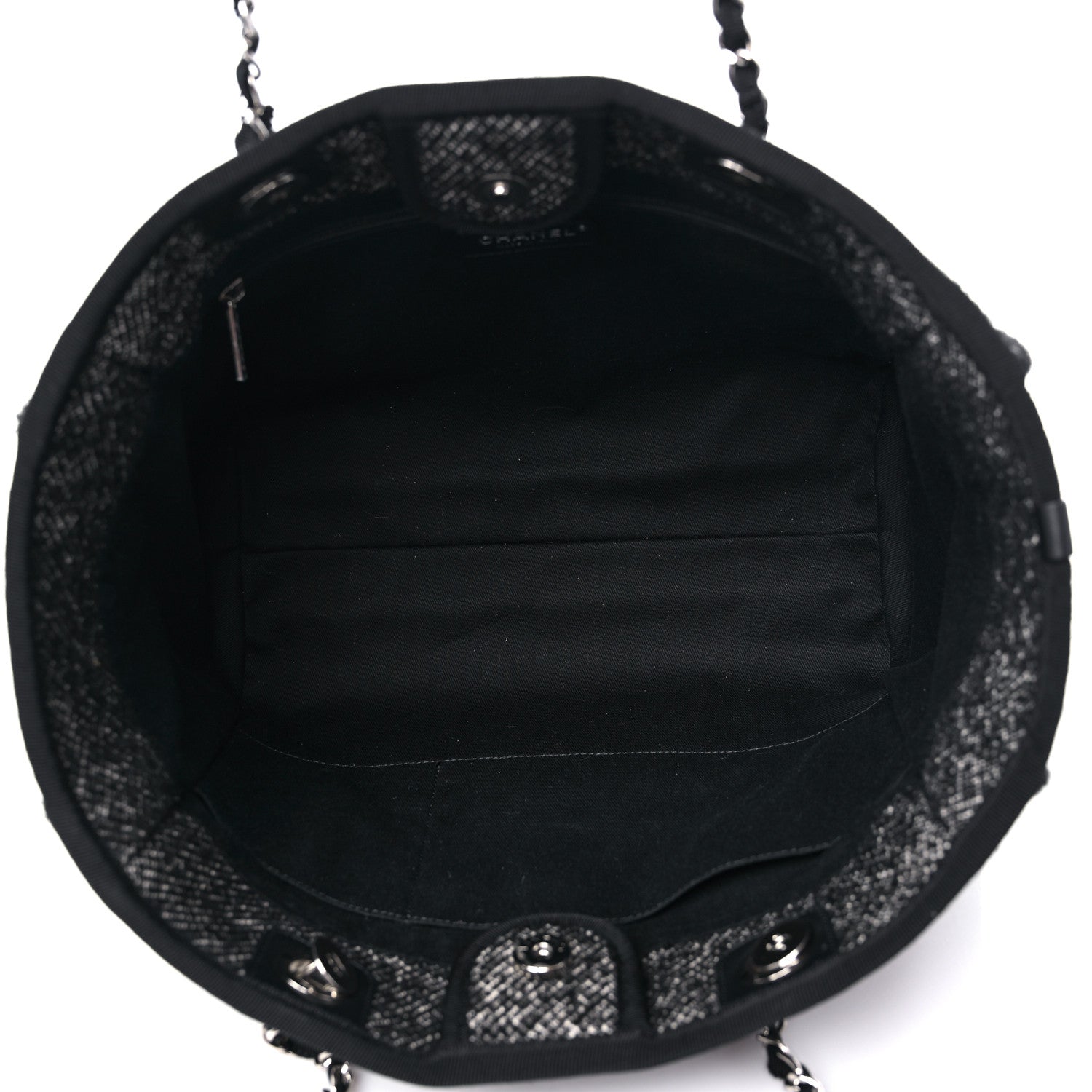 Chanel Mixed Fibers Calfskin Small Deauville Tote Black 4 of 8