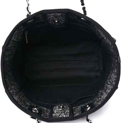 Chanel Mixed Fibers Calfskin Small Deauville Tote Black 4 of 8