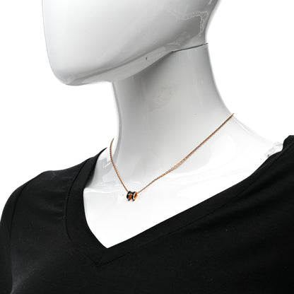 Hermes Lacquered Rose Gold Mini Pop H Pendant Necklace Black 2 of 7
