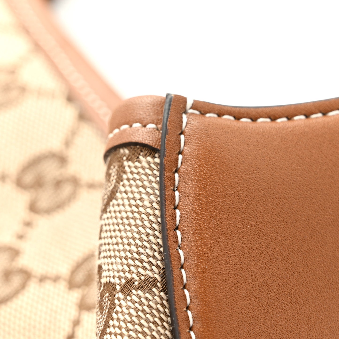 GG Supreme B Large Shoulder Bag Beige Dark Brown