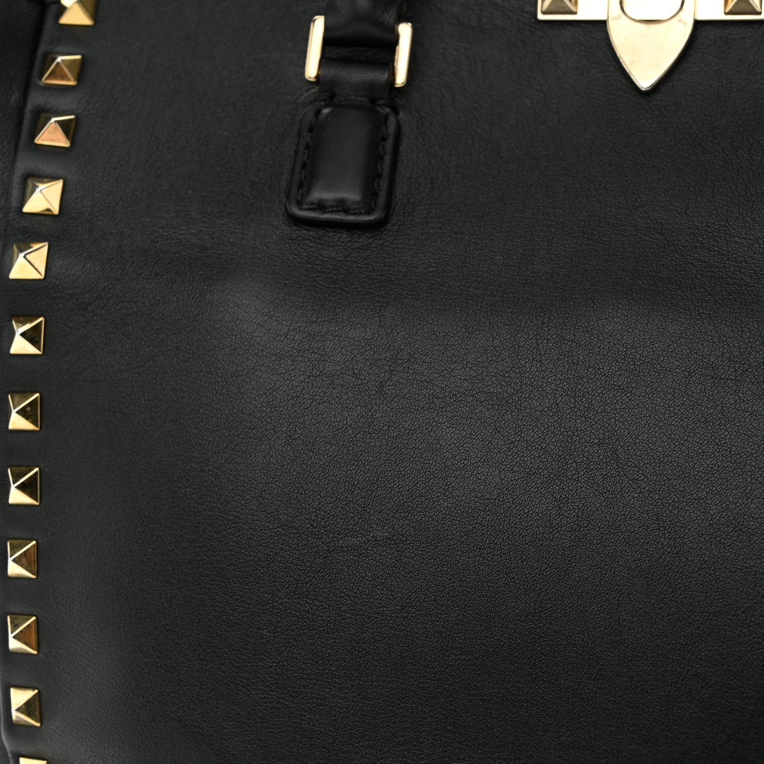Valentino Garavani Vitello Rockstud Double Handle Tote Black 12 of 14
