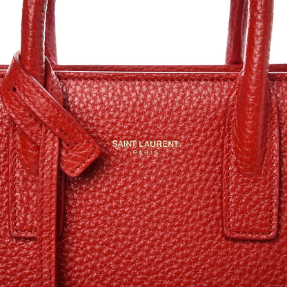 Saint Laurent Grained Calfskin Nano Sac De Jour New Red 6 of 8