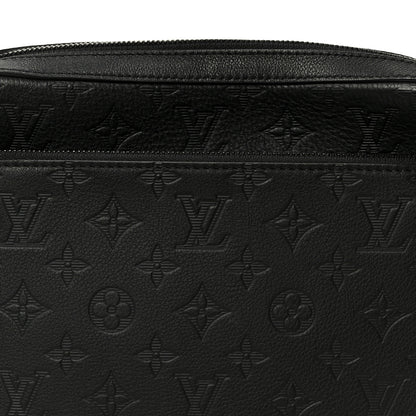 Louis Vuitton Calfskin Monogram Shadow Trio Messenger Black 8 of 10