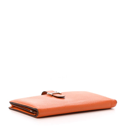 Hermes Chevre Mysore Bearn Gusset Wallet Orange 3 of 4