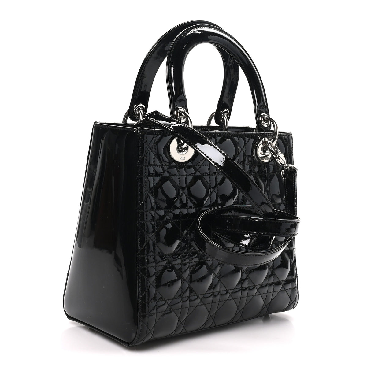 Christian Dior Patent Cannage Medium Lady Dior Black 3 of 11