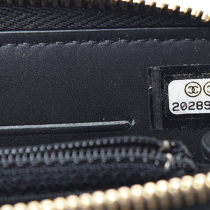 Chanel Caviar Quilted Large Gusset Double Zip Around Wallet Black 9 of 9