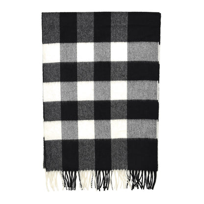 Burberry Cashmere Half Mega Check Fringe Scarf Black 4 of 6