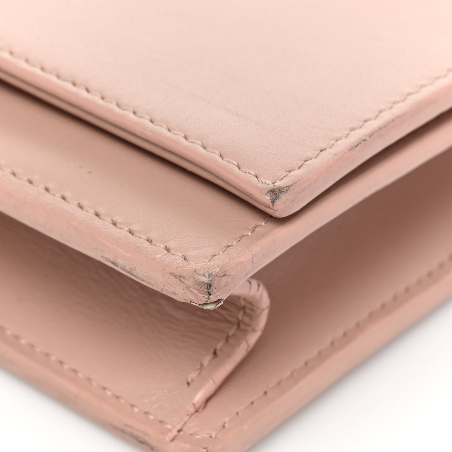 Smooth Calfskin Classic Monogram Kate Tassel Chain Wallet Pale Pink