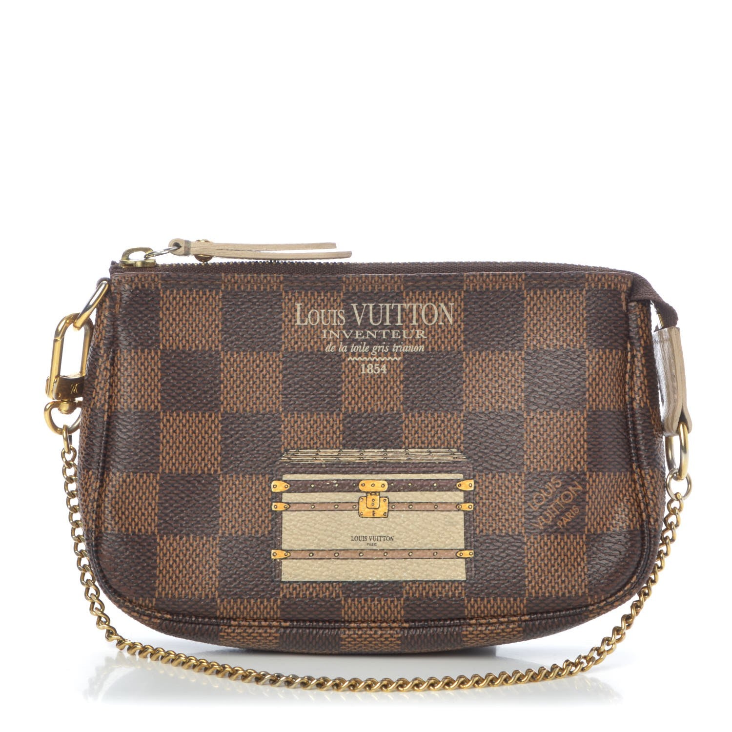 Louis Vuitton Damier Ebene Trunks and Locks Mini Pochette Accessories 1 of 9