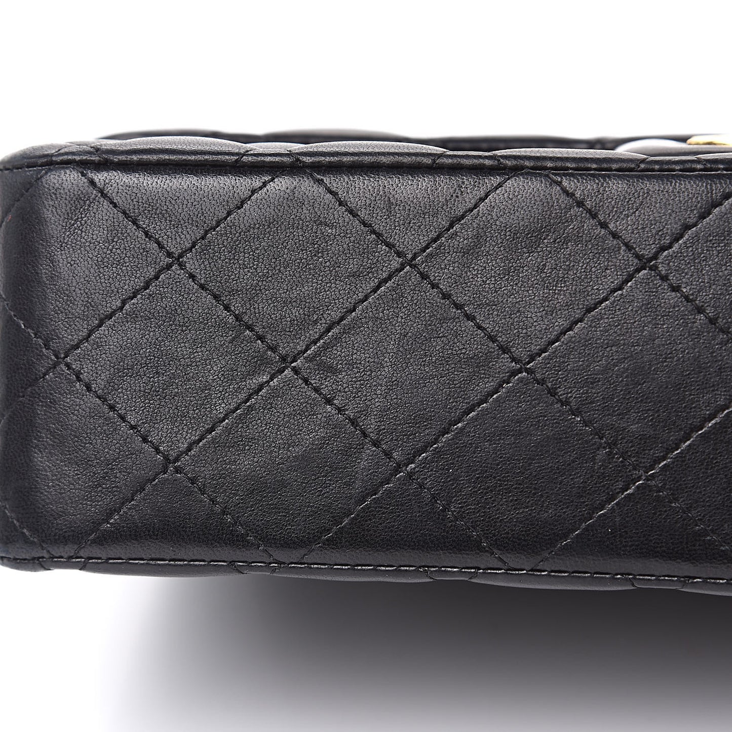 Lambskin Quilted Medium Double Flap Black
