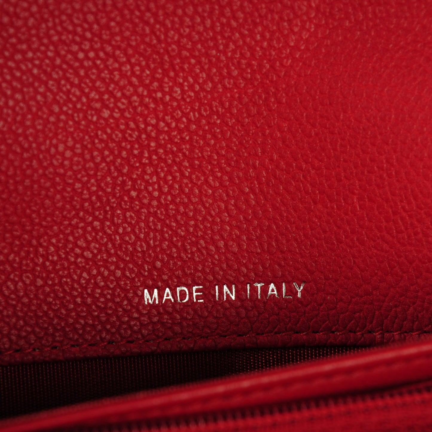 Caviar Quilted Boy Wallet On Removable Chain WOC Red