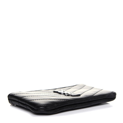 Saint Laurent Calfskin Matelasse Monogram Key Pouch Black 4 of 11