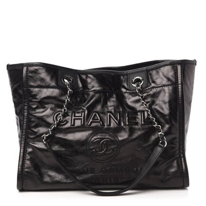 Chanel Glazed Calfskin Small Deauville Tote Black 1 of 10