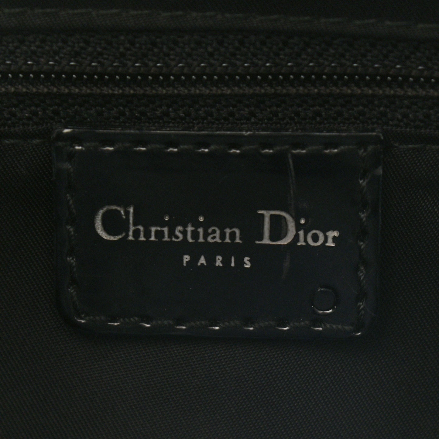 Denim Patent Perforated Cannage Satchel Black