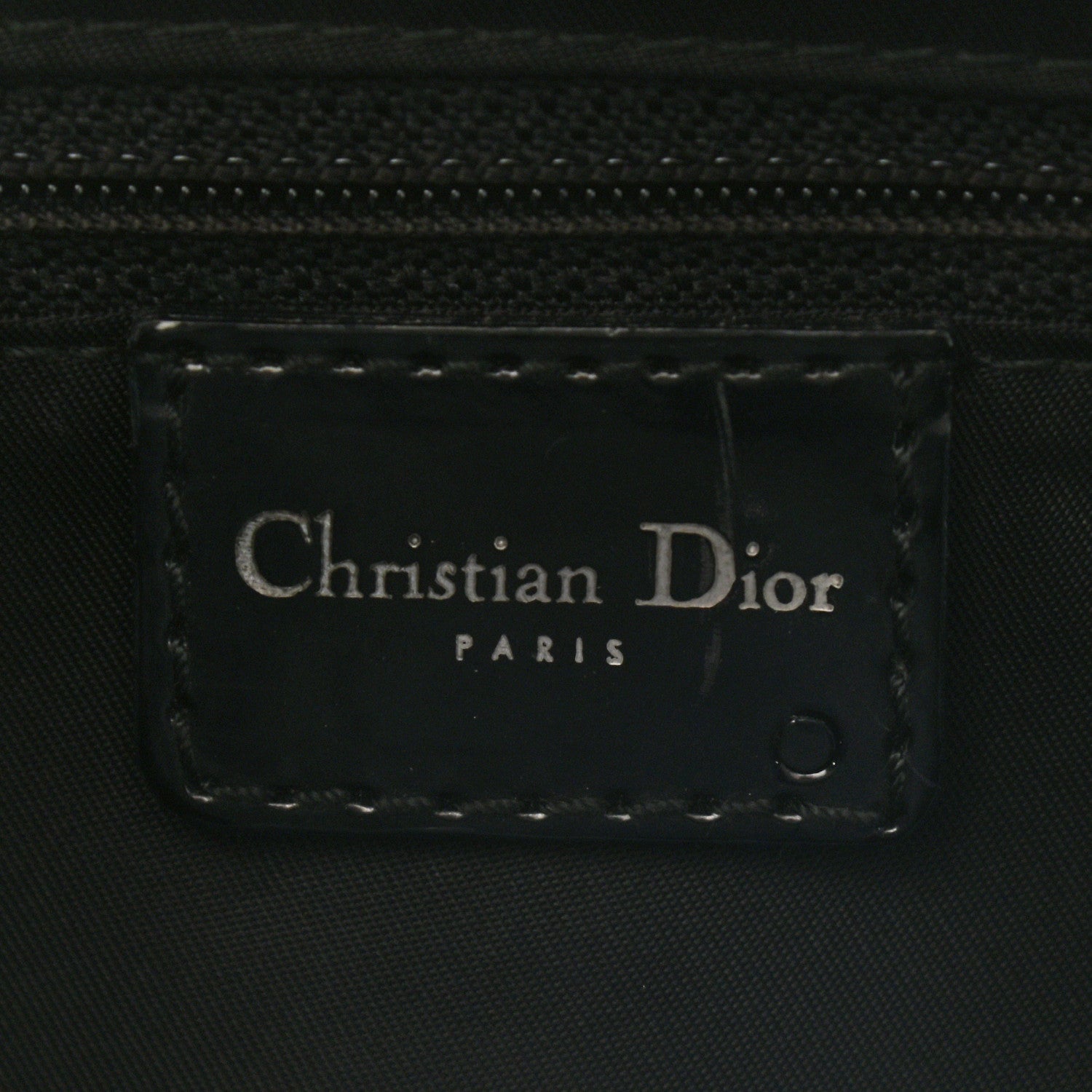 Christian Dior Denim Patent Perforated Cannage Satchel Black 6 of 14