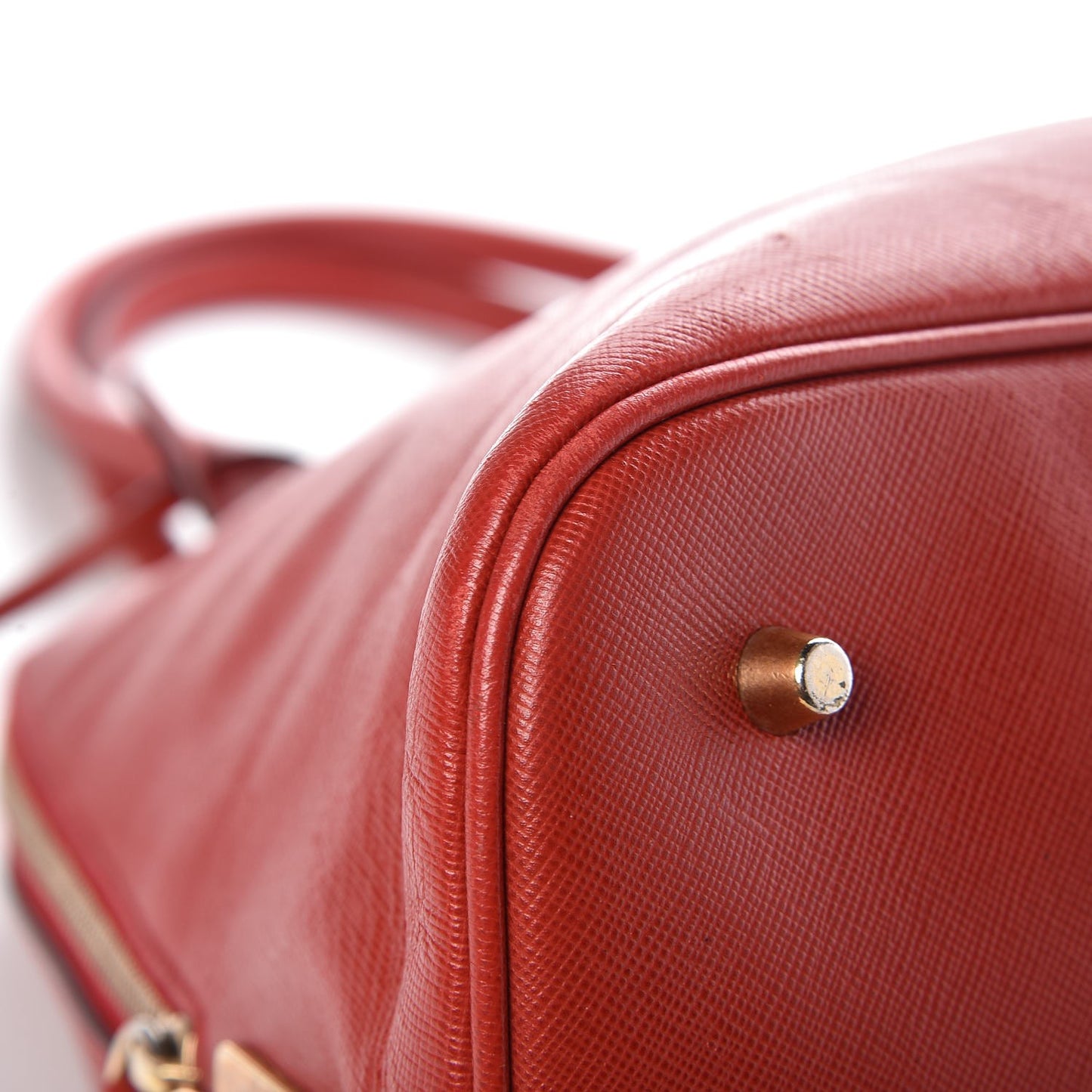 Saffiano Frame Bowler Red