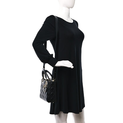 Christian Dior Lambskin Cannage Small My ABCDior Lady Dior Black 2 of 10