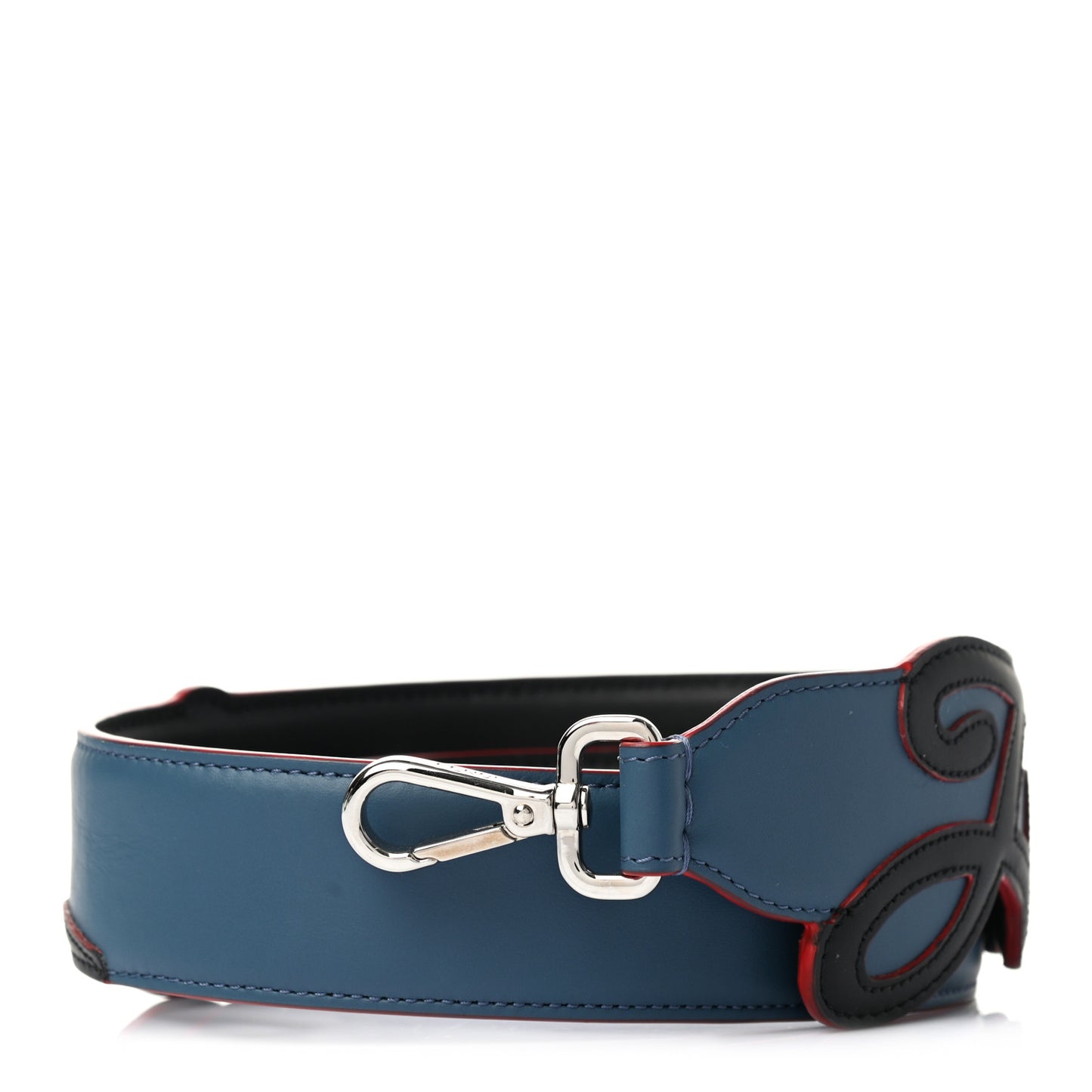 Vitello Century Elaphe Open Your Heart Bi-Color Strap You Balena Black