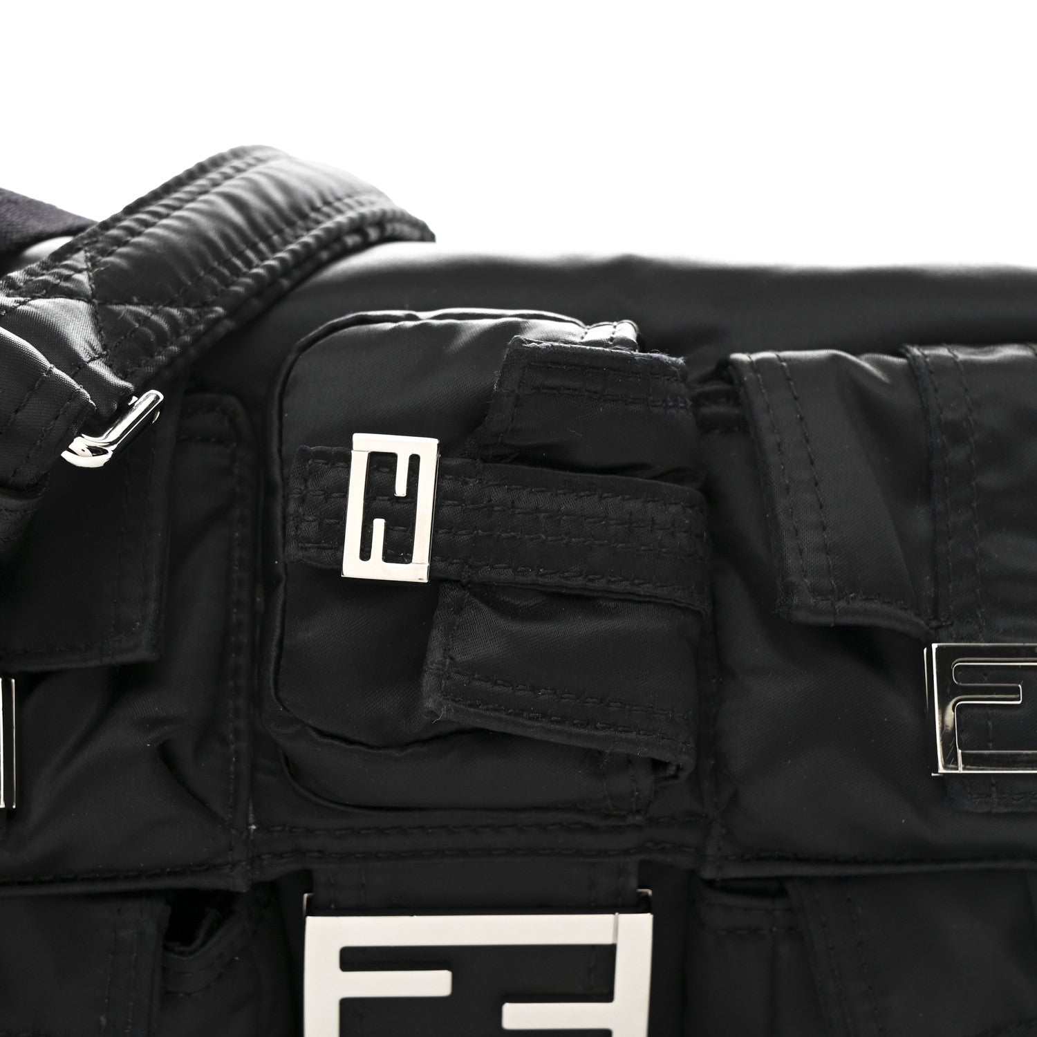 Fendi Econyl Cuoio Romano Multipocket Baguette Black 8 of 11