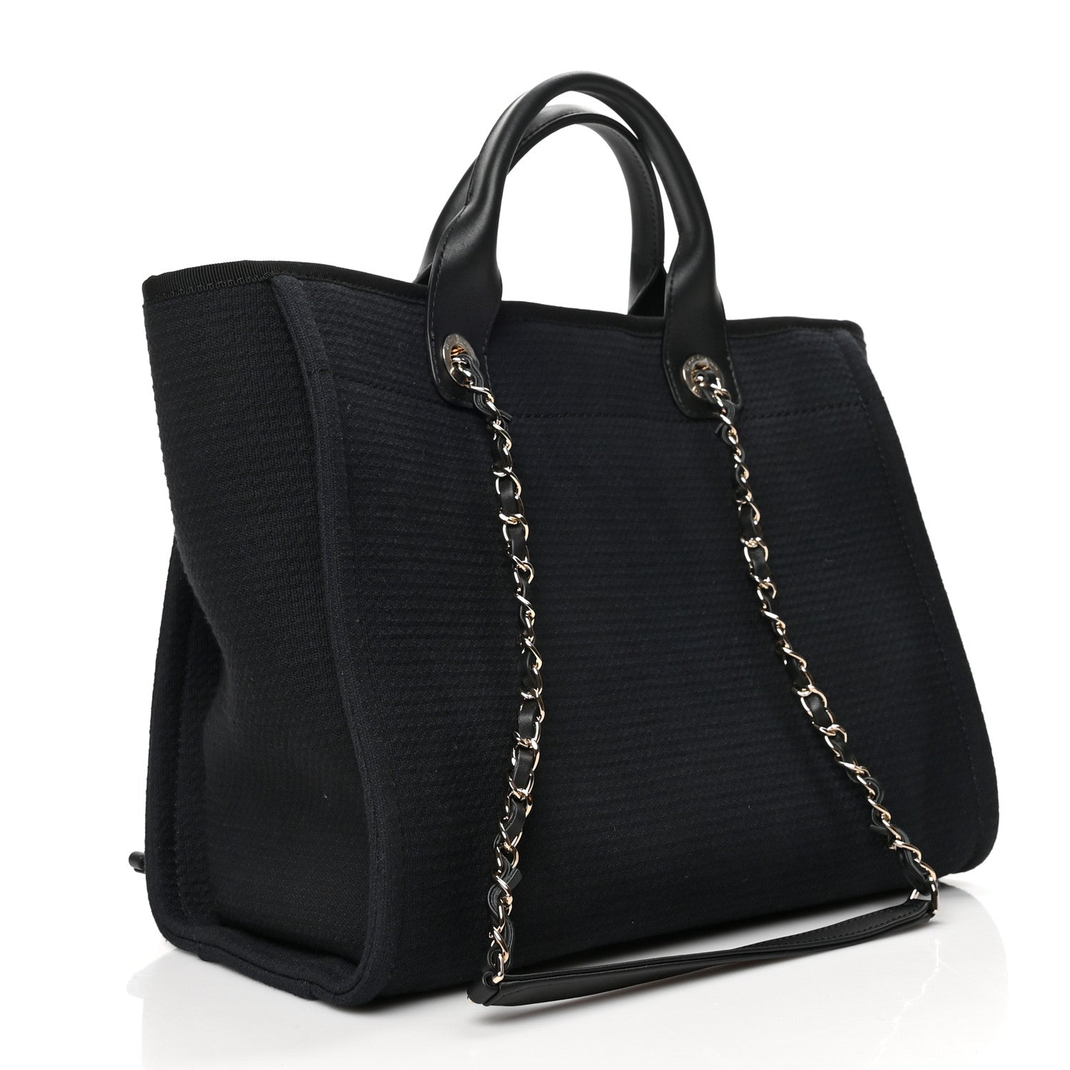 Chanel Mixed Fibers Small Deauville Tote Black 3 of 12