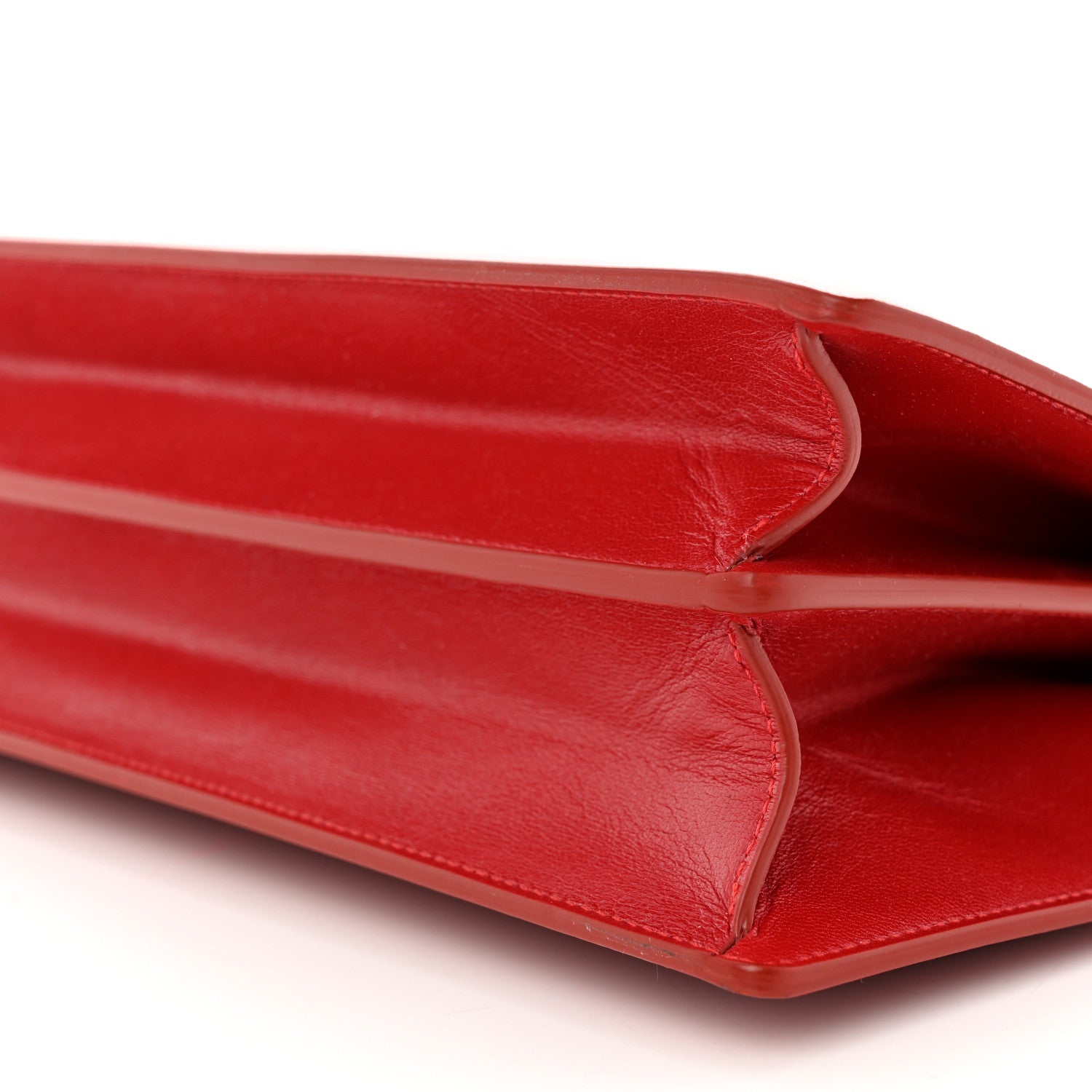 Celine Patina Box Calfskin Medium Clasp Bag Pop Red 10 of 11