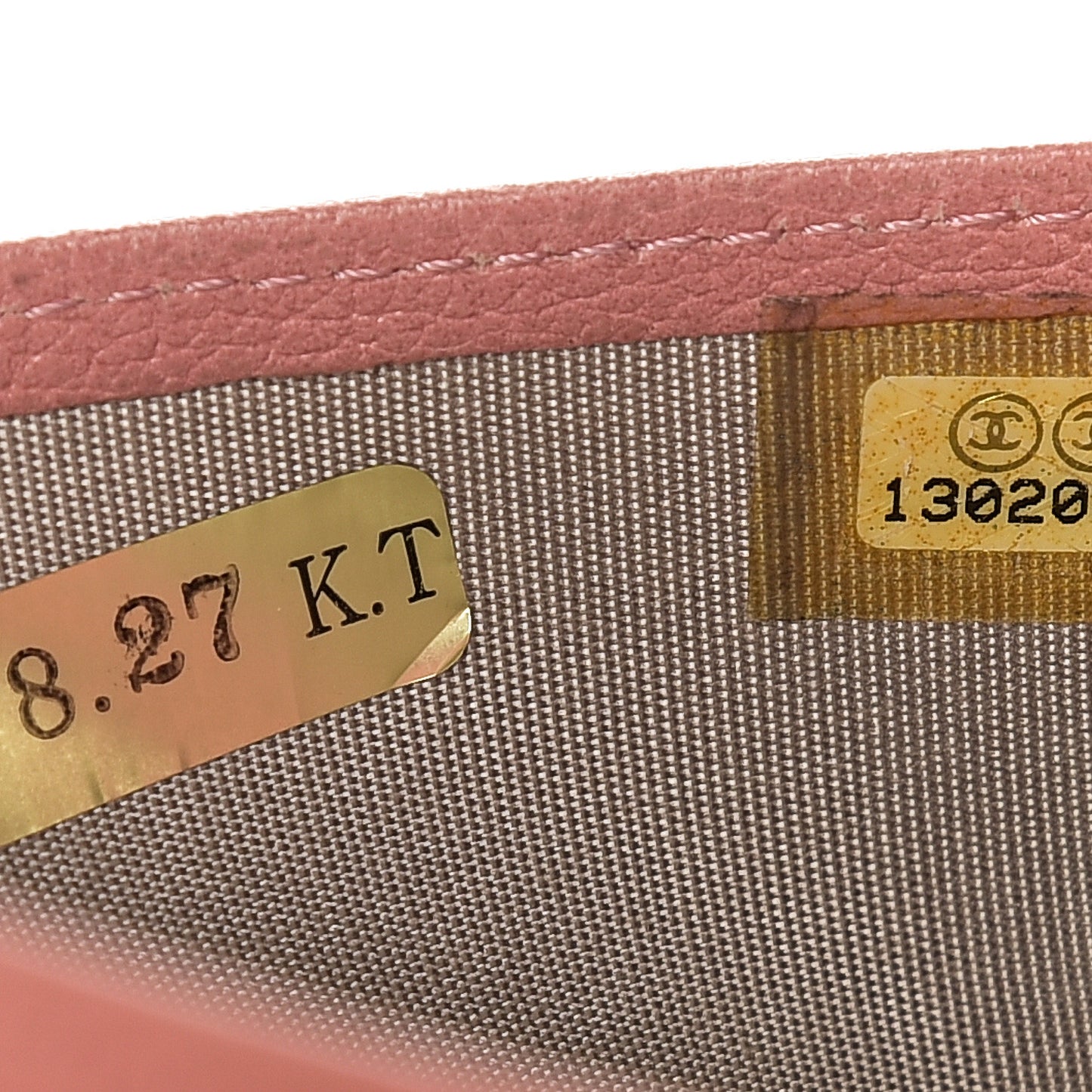 Goatskin Camellia Embossed Flap Wallet Pink