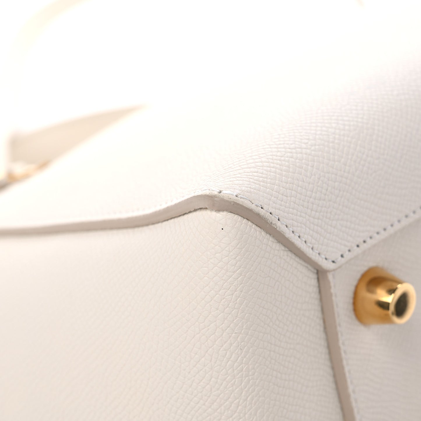 Grained Calfskin Mini Belt Bag White