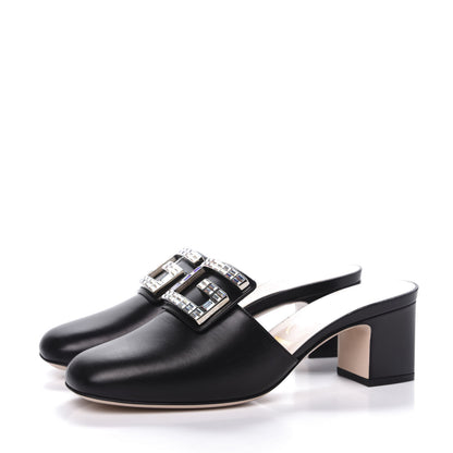 Gucci Malaga Kid Crystal Square G Madelyn Mules 38 Black 3 of 9