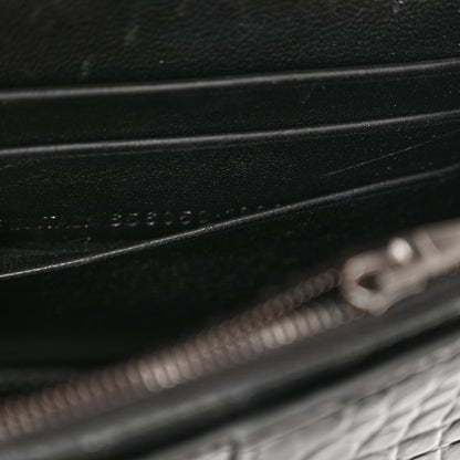 Balenciaga Shiny Calfskin Monochrome Crocodile Embossed Hourglass Chain Bag Black 7 of 13