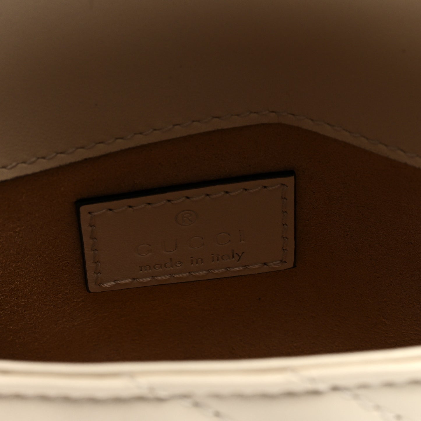 Calfskin Matelasse Super Mini GG Marmont Shoulder Bag White