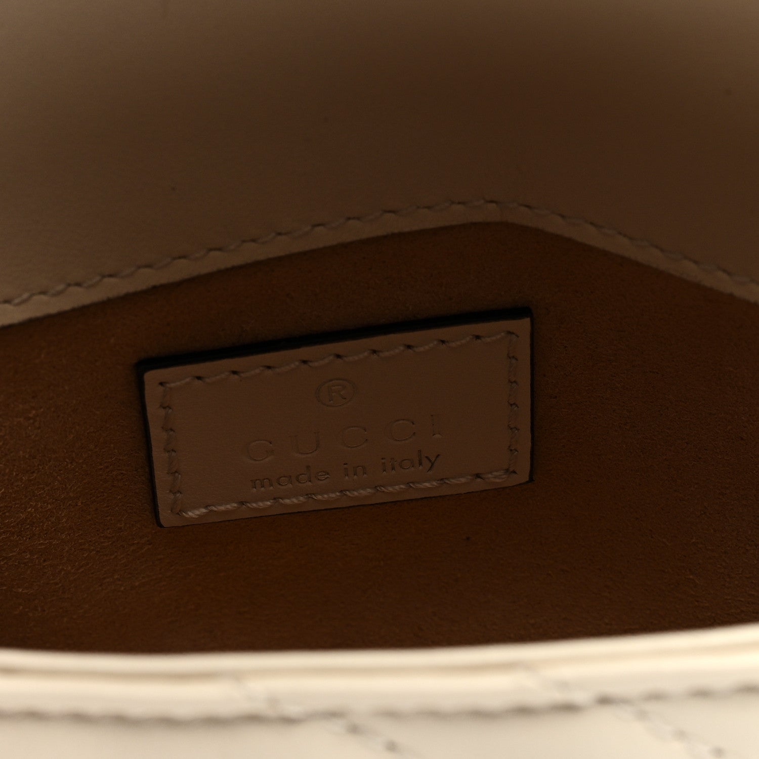 Gucci Calfskin Matelasse Super Mini GG Marmont Shoulder Bag White 6 of 8