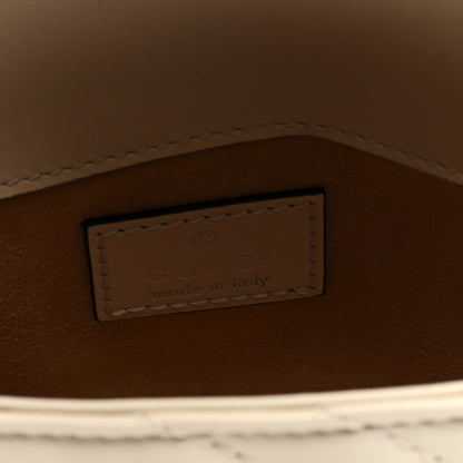 Gucci Calfskin Matelasse Super Mini GG Marmont Shoulder Bag White 6 of 8