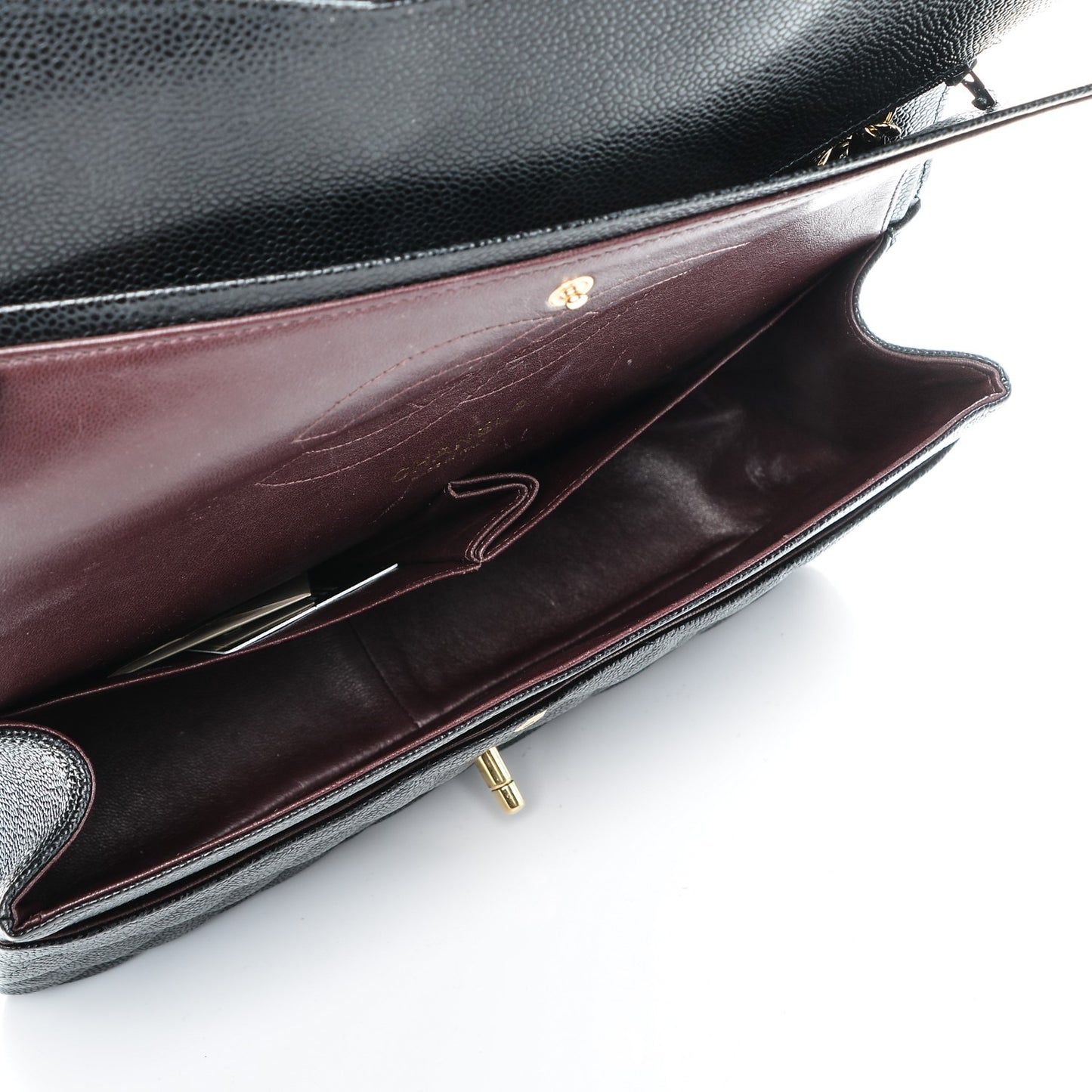 Caviar Quilted Jumbo Double Flap Black