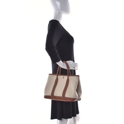Hermes Twill H Negonda Garden Party 30 TPM Tote Ecru Desert Gold 2 of 11