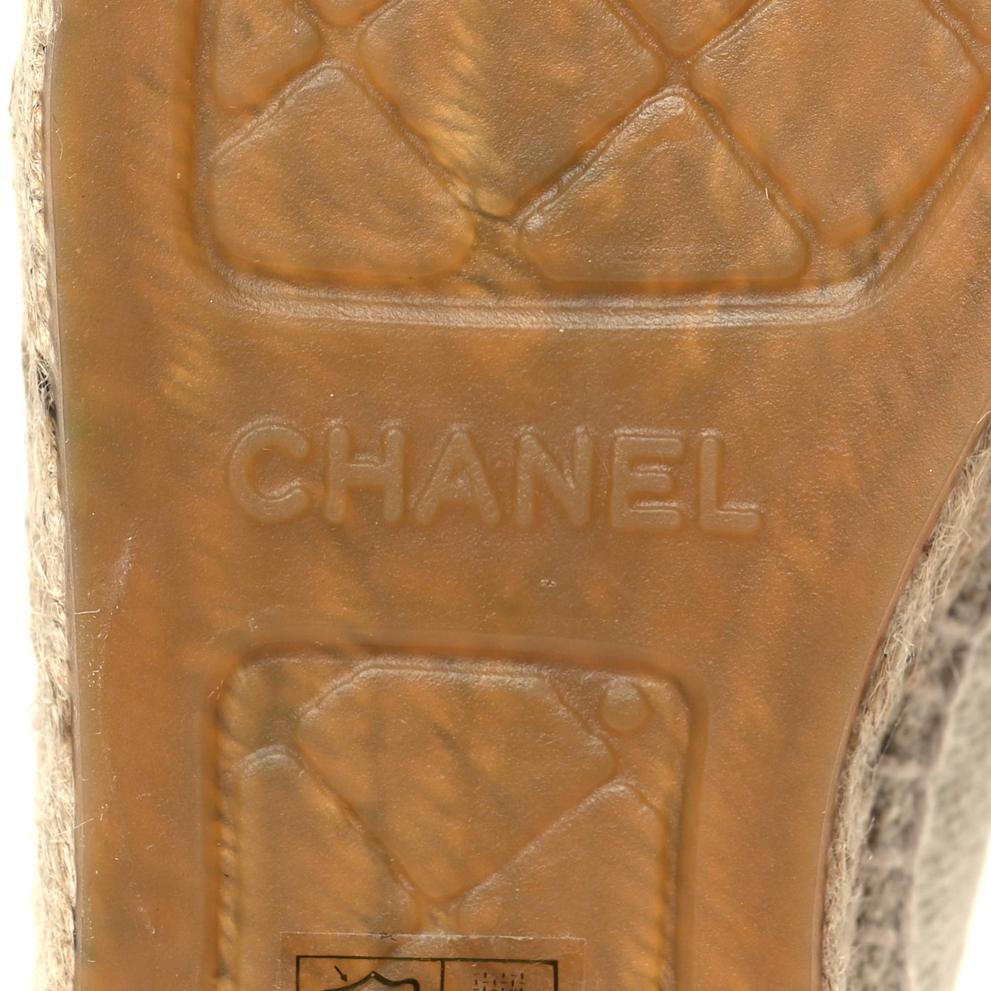Toile Sequin CC Espadrilles 36 Beige Black