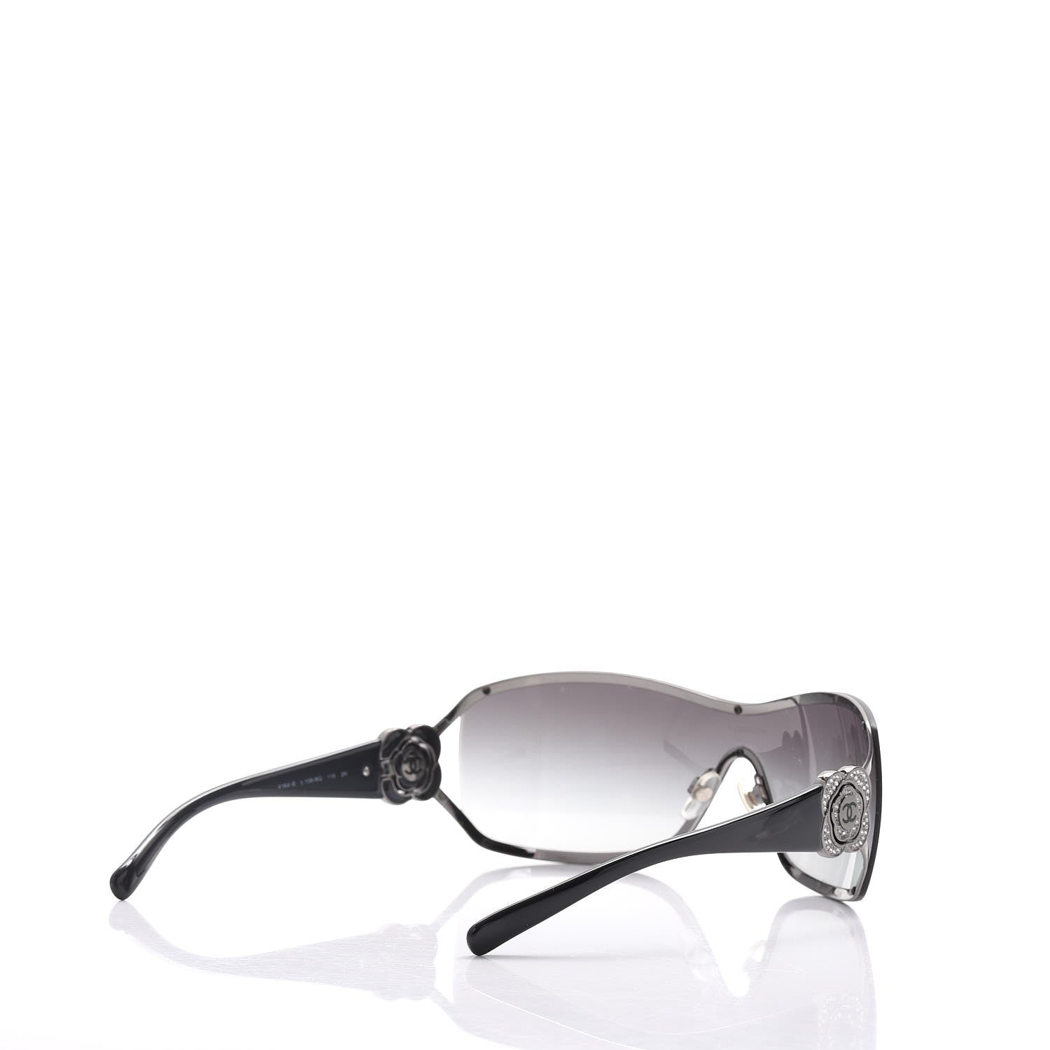 Chanel Swarovski Crystal Camellia CC Sunglasses 4164-B Black 4 of 8