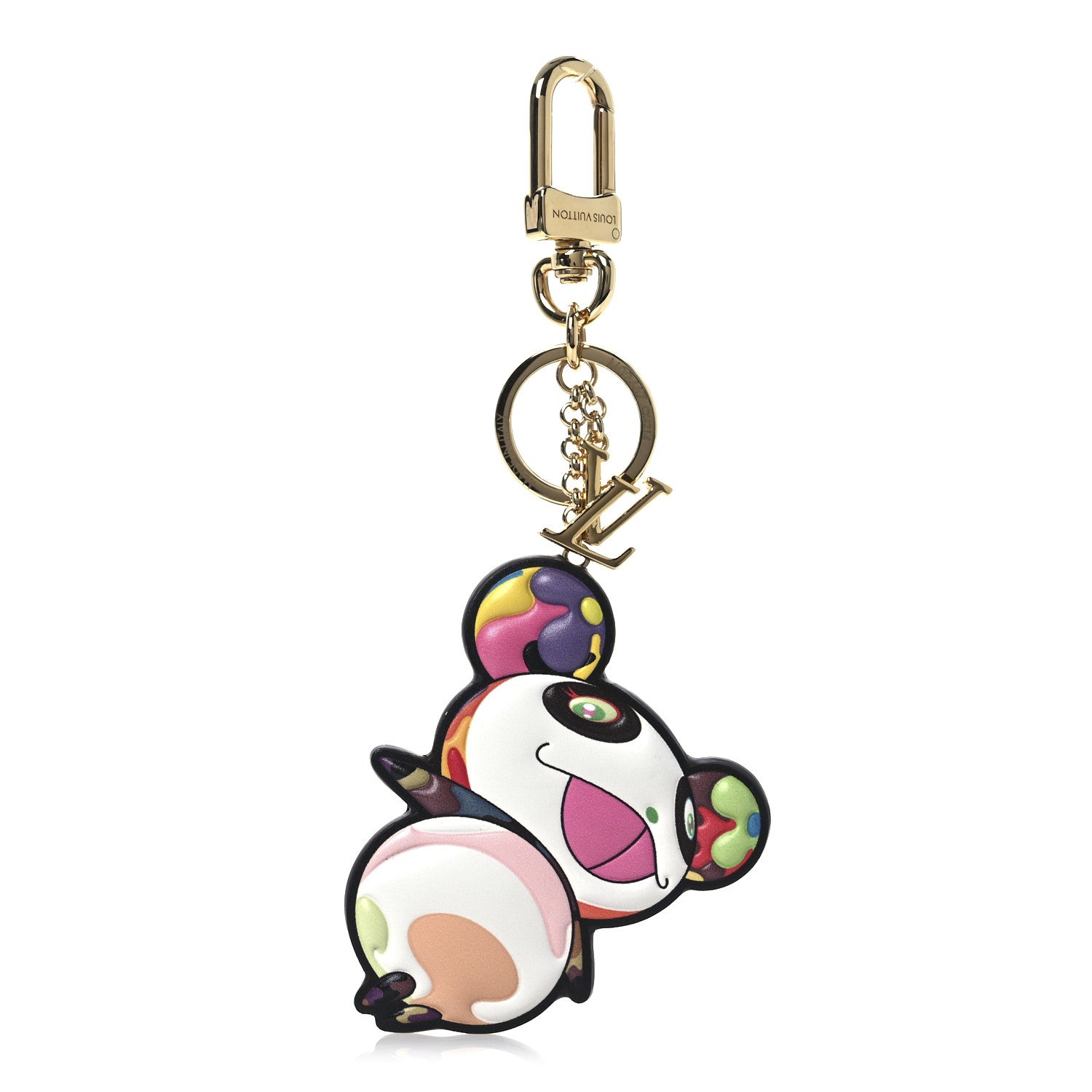 Louis Vuitton LV x TM Cowhide Monogram Superflat Panda Key Ring Bag Charm Multicolor 1 of 3