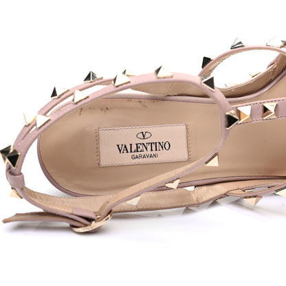 Valentino Garavani Patent Rockstud Ankle Strap Pumps 41.5 Poudre 7 of 10