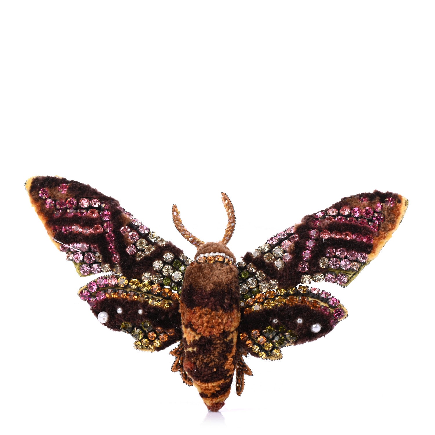 Gucci Crystal Chenille Moth Brooch 1 of 4