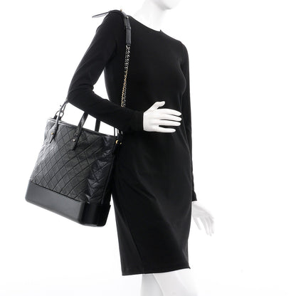 Chanel Calfskin Quilted Large Gabrielle Shopping Tote Black 2 of 8