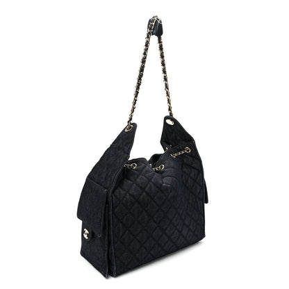 Chanel Denim Quilted Medium Chanel 25 Handbag Dark Blue 4 of 11