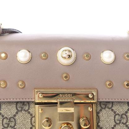 Gucci GG Supreme Monogram Studded Small Padlock Shoulder Bag Porcelain Rose 9 of 9