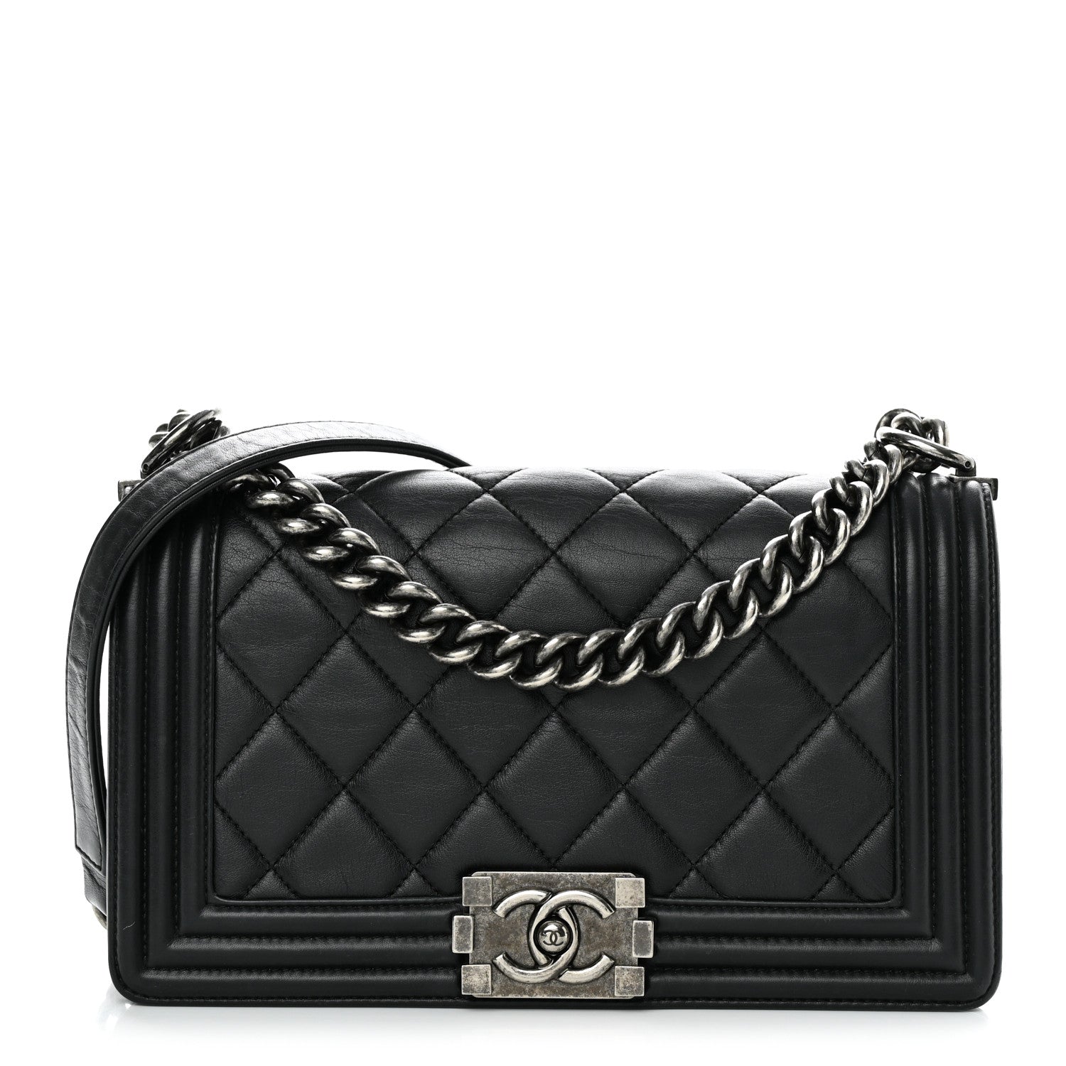 Chanel Calfskin Quilted Medium Boy Flap Black 1 of 10